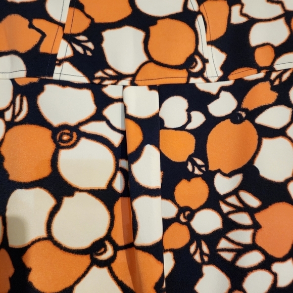 Nine West Women's Blazer Orange Blue and White Floral Jacket 14 Fully Lined - Picture 4 of 9